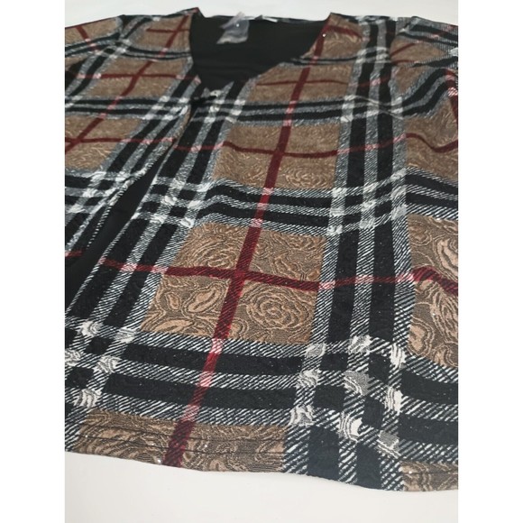 Serengeti Women Sz 1X Elegant Floral Roses Embossed Glitter Overlay Top - Picture 3 of 16